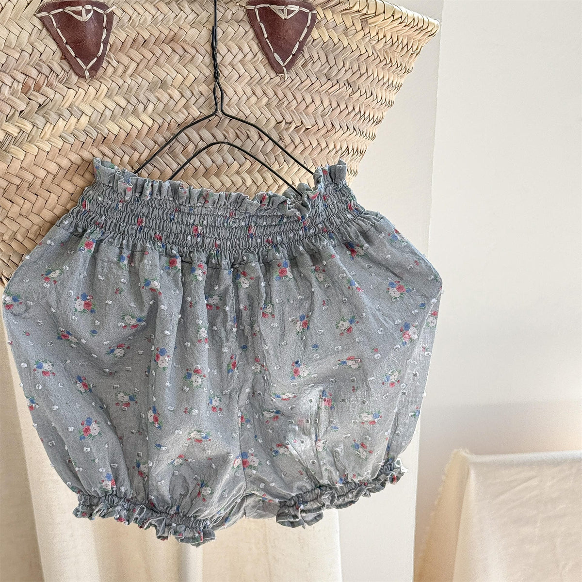 Floral Jacquard Bloomer Shorts フローラル ショートパンツ【mh0013218】 Gray / 80cm ADbaby ハーフパンツ・ショートパンツ