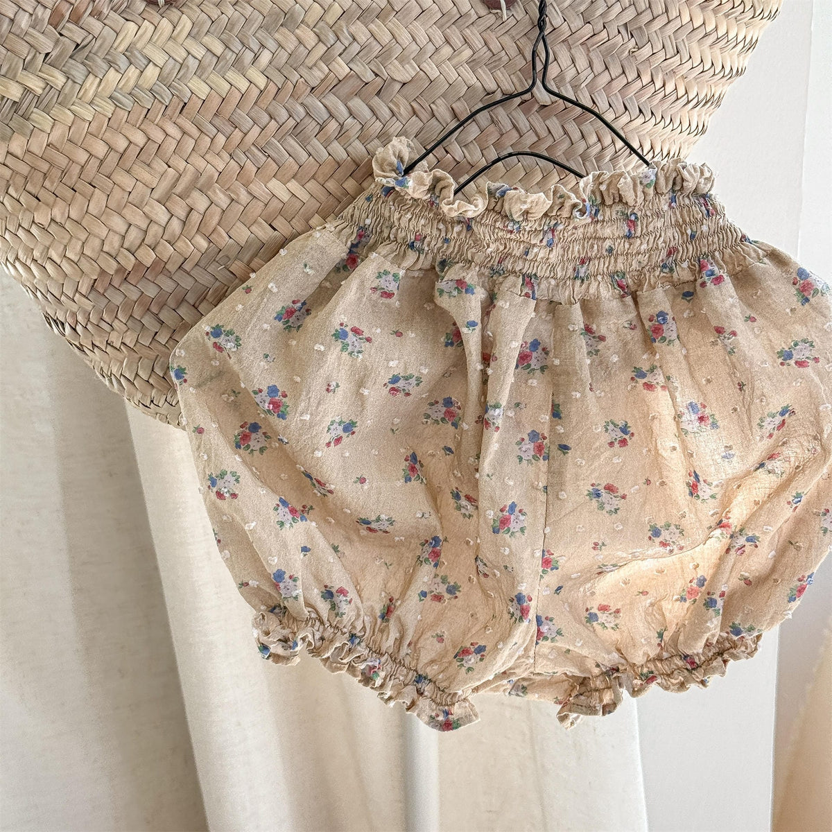 Floral Jacquard Bloomer Shorts フローラル ショートパンツ【mh0013218】 Khaki / 80cm ADbaby ハーフパンツ・ショートパンツ
