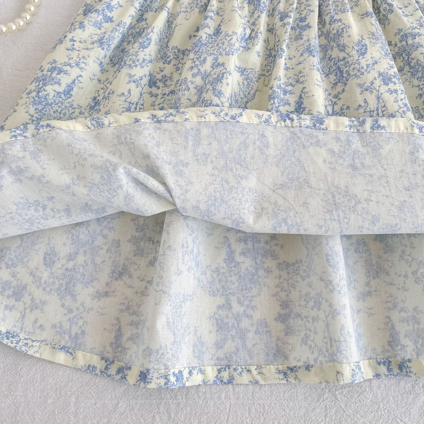 Floral Lace Collar Romper Dress パフスリーブ ロンパース 半袖ワンピース【mh0013164】 Aeg babyi 半袖ロンパース