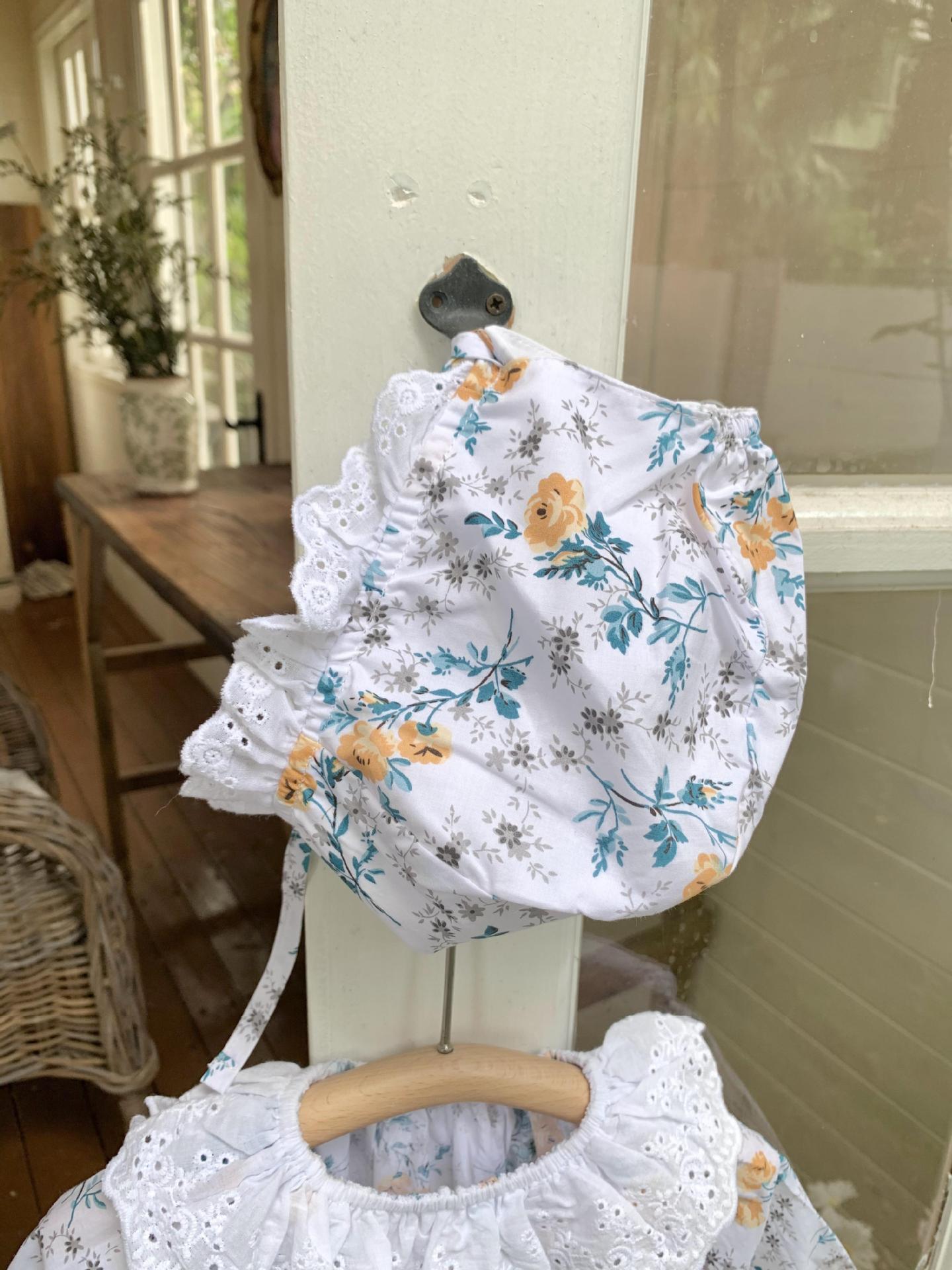 Floral Lace Romper With Hat 小花柄プリント レースロンパース 帽子セット【mh0012264】 Virgil kids