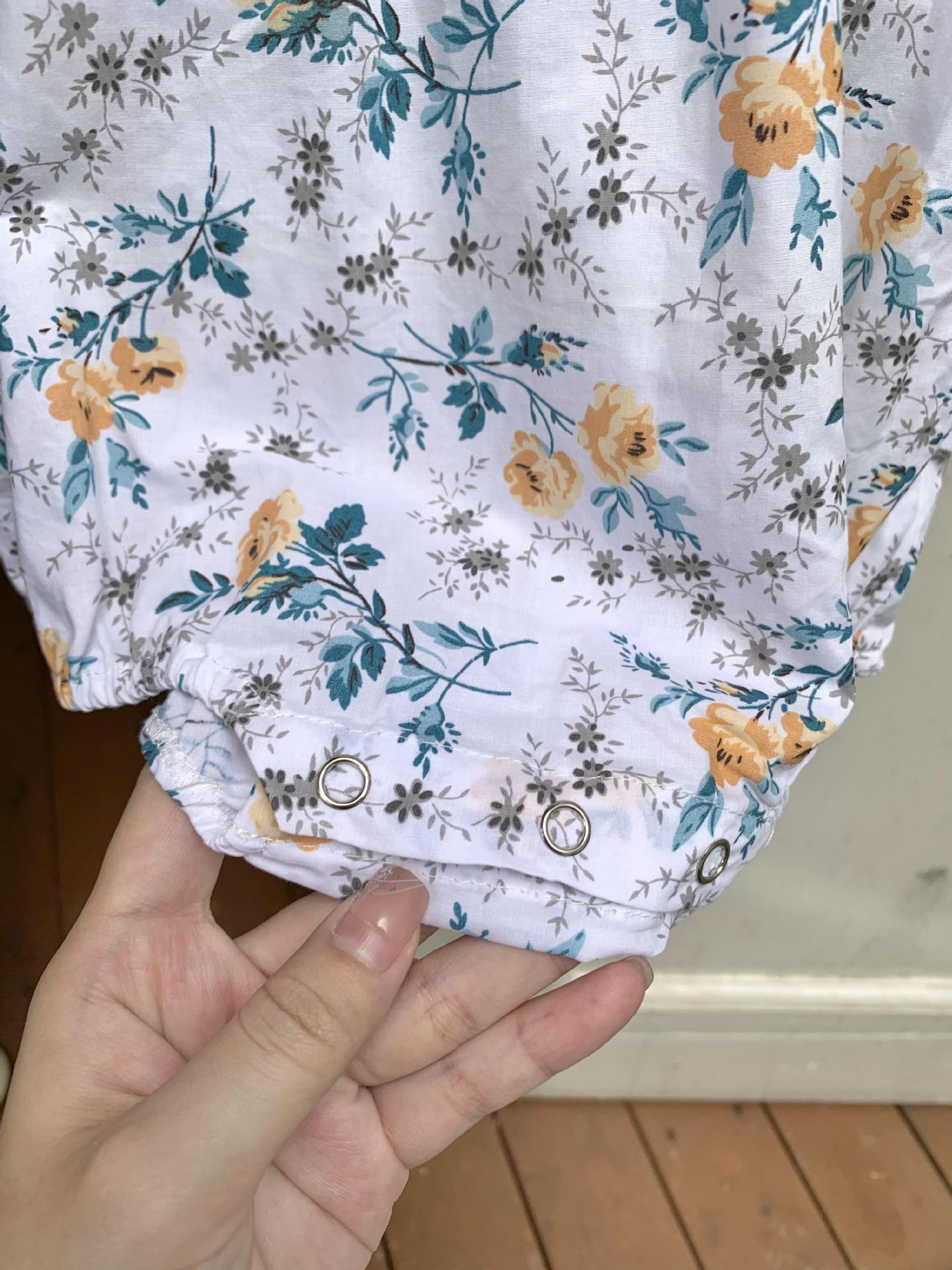Floral Lace Romper With Hat 小花柄プリント レースロンパース 帽子セット【mh0012264】 Virgil kids