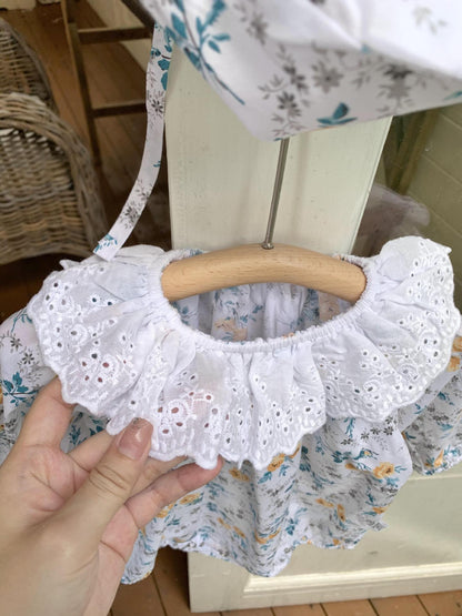 Floral Lace Romper With Hat 小花柄プリント レースロンパース 帽子セット【mh0012264】 Virgil kids