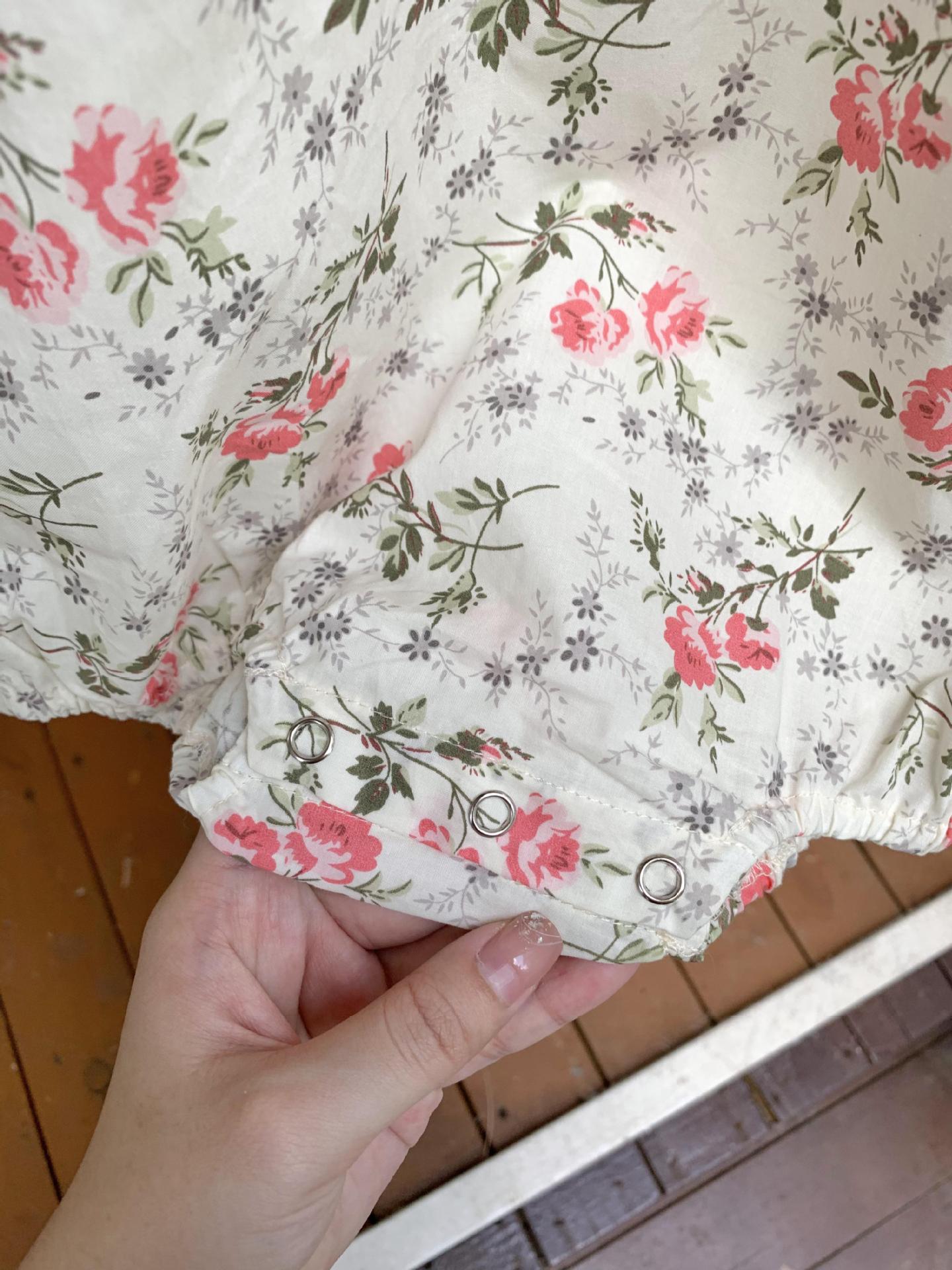 Floral Lace Romper With Hat 小花柄プリント レースロンパース 帽子セット【mh0012264】 Virgil kids