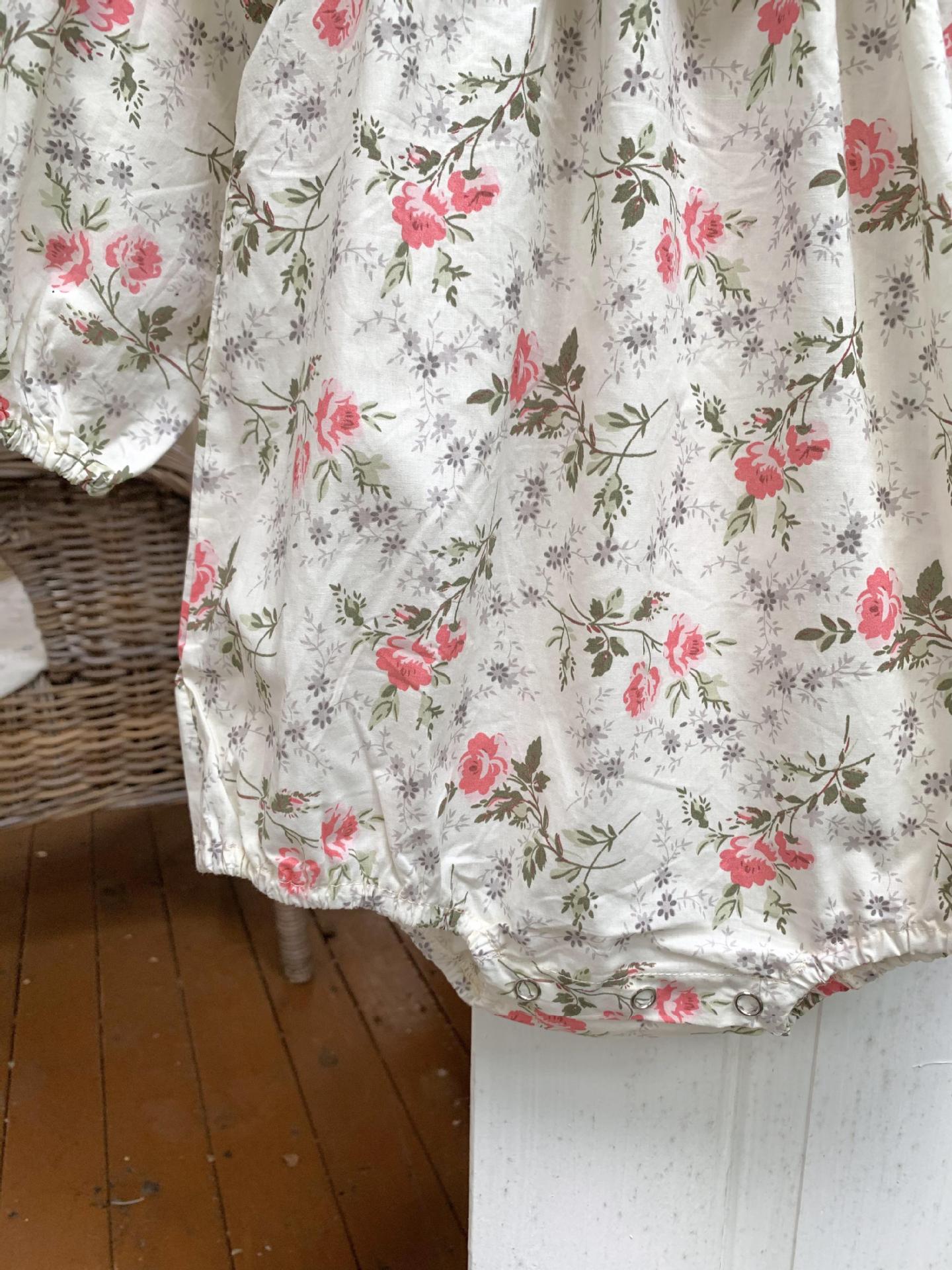 Floral Lace Romper With Hat 小花柄プリント レースロンパース 帽子セット【mh0012264】 Virgil kids