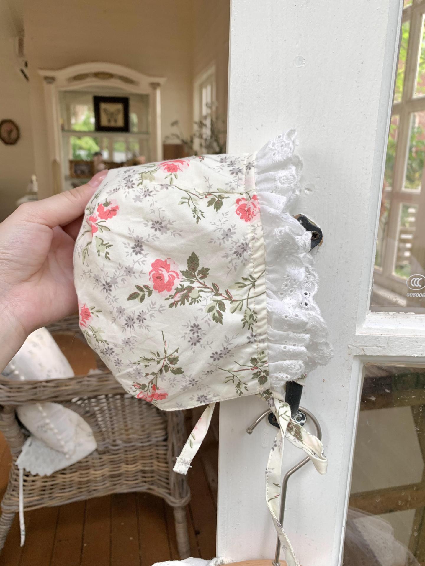 Floral Lace Romper With Hat 小花柄プリント レースロンパース 帽子セット【mh0012264】 Virgil kids