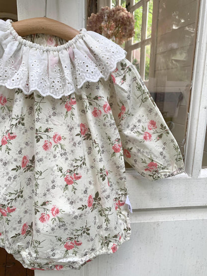 Floral Lace Romper With Hat 小花柄プリント レースロンパース 帽子セット【mh0012264】 Virgil kids