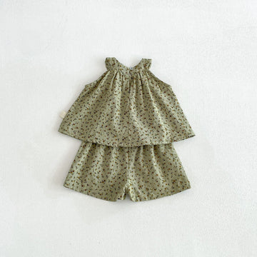 Floral Lace Set フラワー ノースリーブチュニック ショートパンツ セット【mh0013423】 angou ノースリーブセットアップ