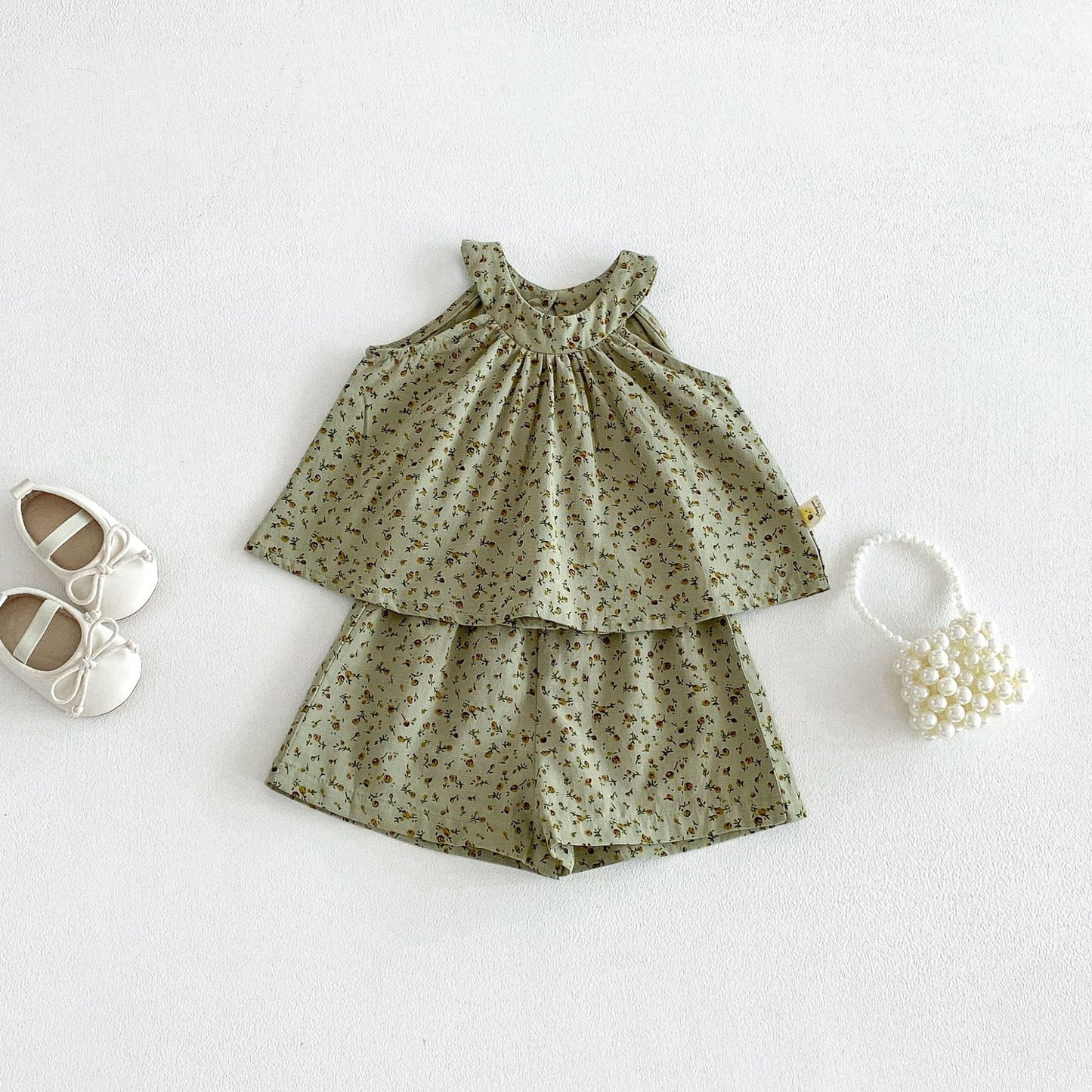 Floral Lace Set フラワー ノースリーブチュニック ショートパンツ セット【mh0013423】 angou ノースリーブセットアップ