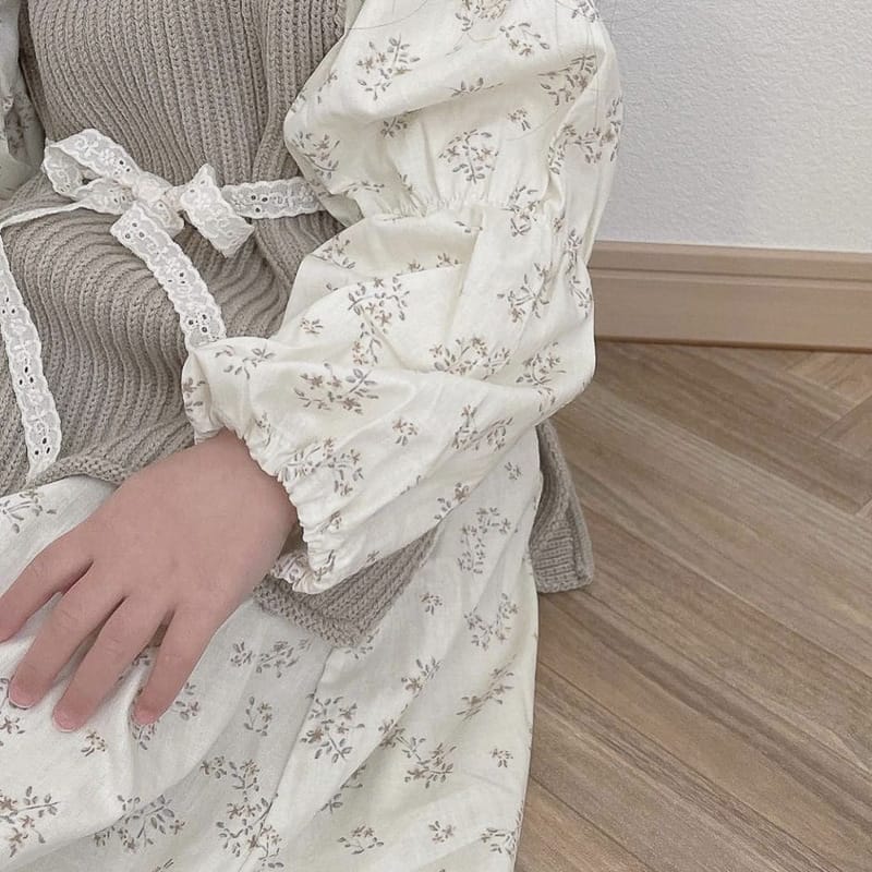 Floral Long Sleeve Dress 小花柄 長袖 ワンピース【mh0012688】 BBAMMA 長袖ワンピース
