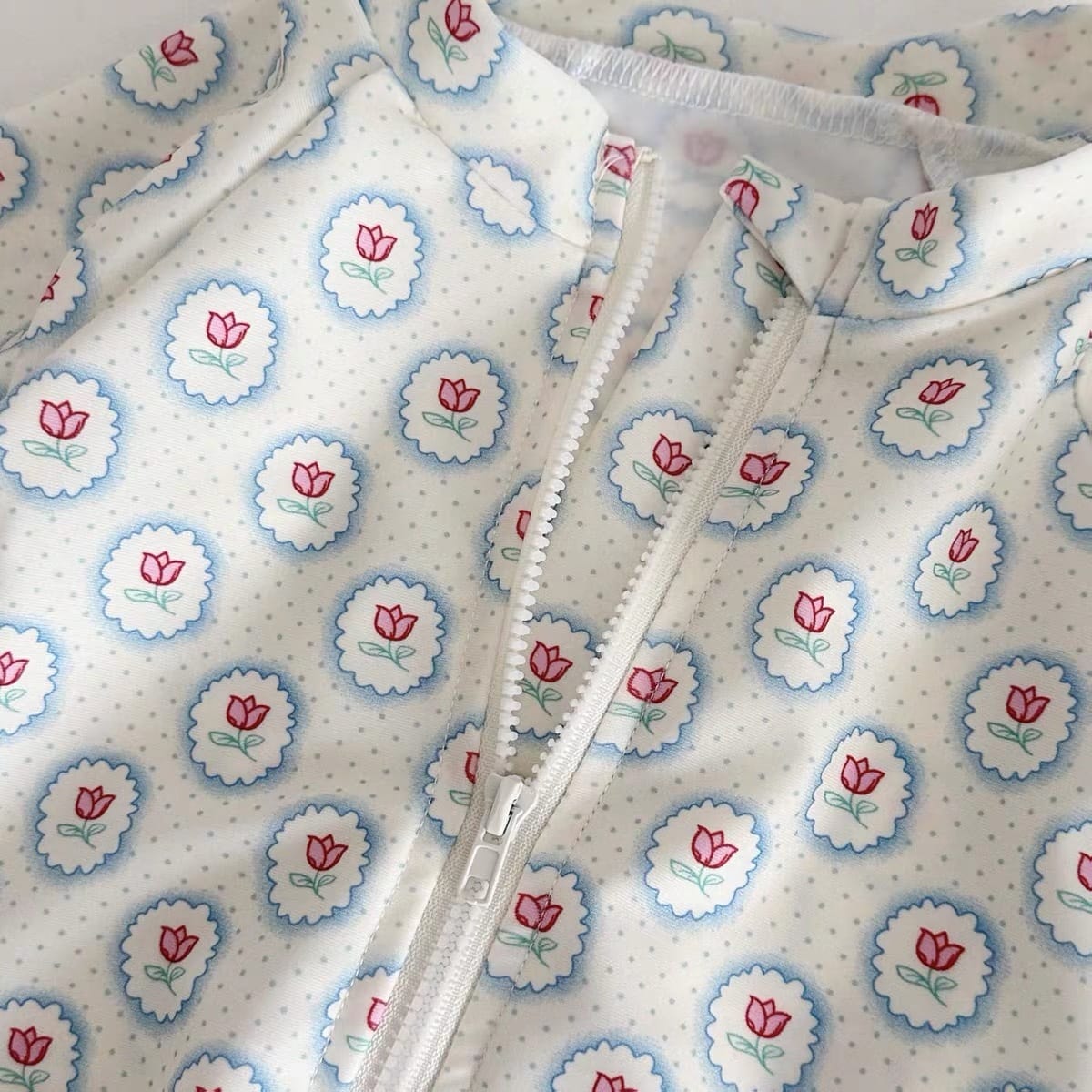 Floral Long-sleeve Sun Protection Quick-Dry Swimwear チューリップ 長袖ワンピース水着【mh0013321】 mamahalo kids ベビー用水着