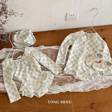 Floral Long-sleeve Sun Protection Quick-Dry Swimwear チューリップ 長袖ワンピース水着【mh0013321】 mamahalo kids ベビー用水着