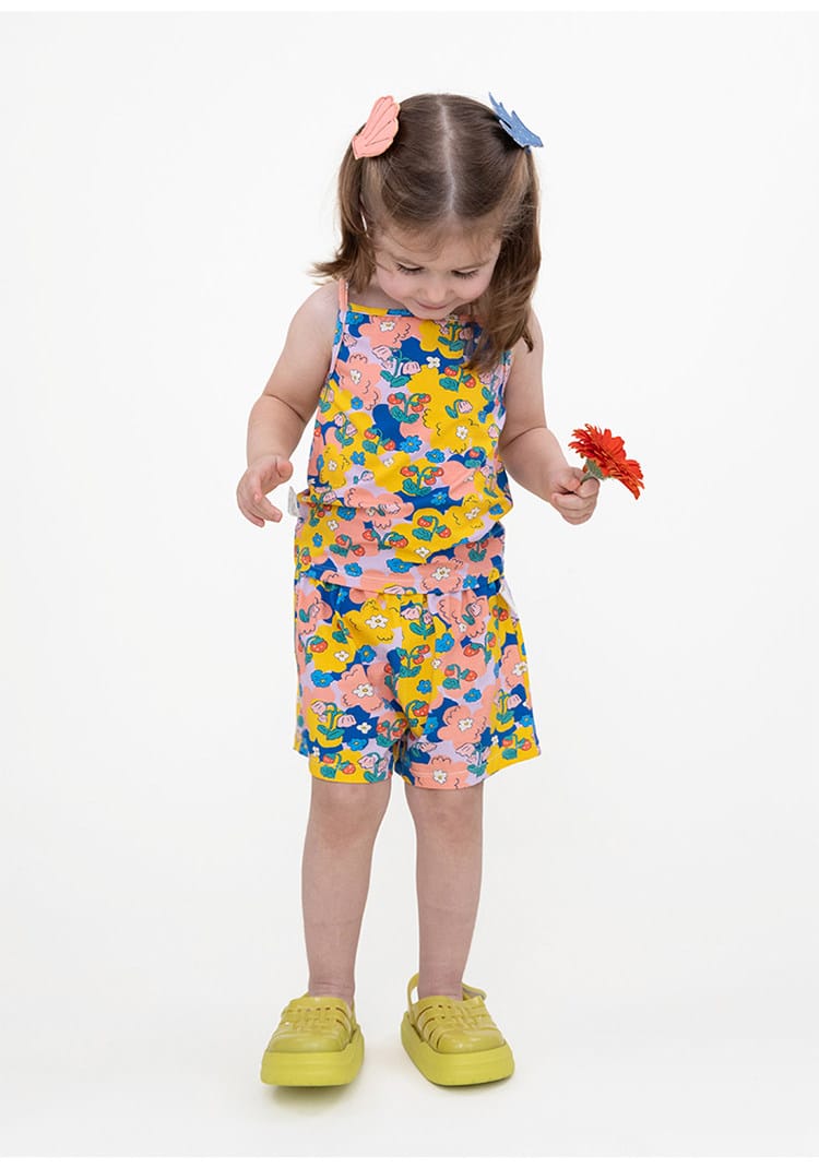 Floral Lyocell Top Shorts 花柄キャミソール ショートパンツ【mh0013092】 RICE & SKY ノースリーブセットアップ