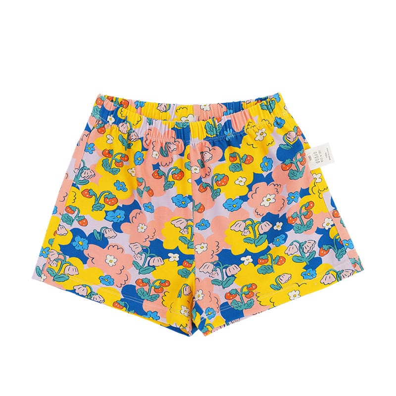 Floral Lyocell Top Shorts 花柄キャミソール ショートパンツ【mh0013092】 Shorts / 80cm RICE & SKY ノースリーブセットアップ