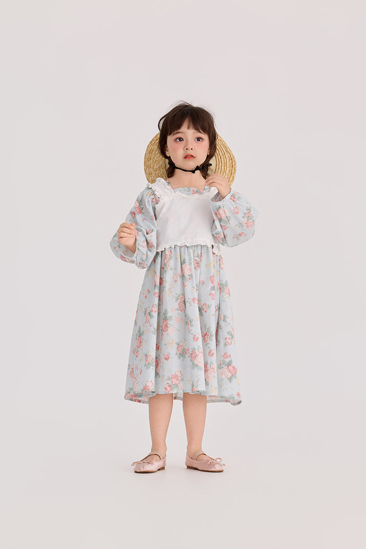 Floral Pattern Crew Neck Doll Dress 小花柄 パフスリーブ ドールワンピース【mh0012385】 HEY BOOBII