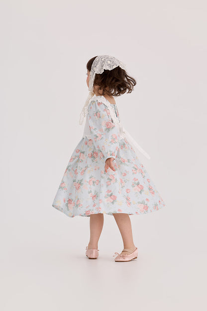 Floral Pattern Crew Neck Doll Dress 小花柄 パフスリーブ ドールワンピース【mh0012385】 HEY BOOBII