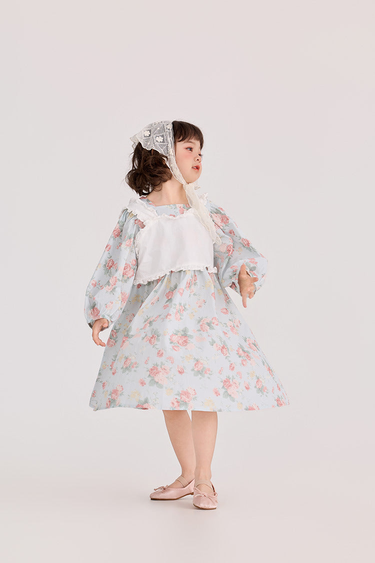 Floral Pattern Crew Neck Doll Dress 小花柄 パフスリーブ ドールワンピース【mh0012385】 HEY BOOBII