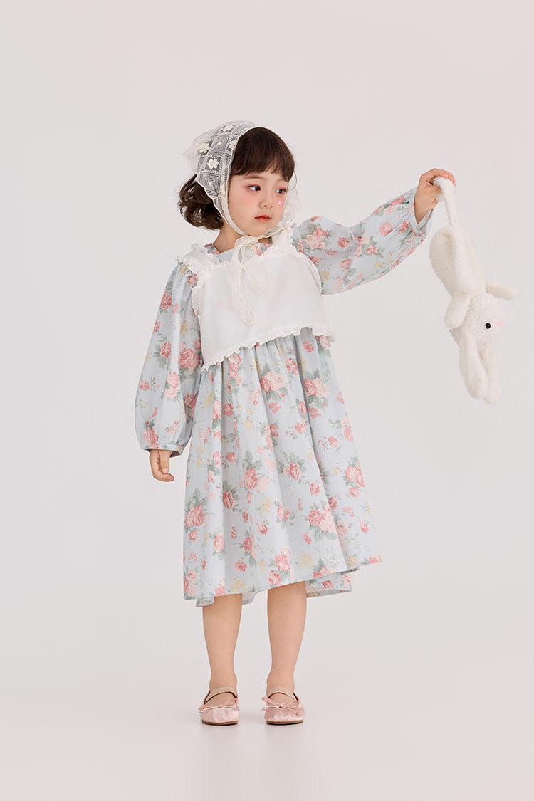 Floral Pattern Crew Neck Doll Dress 小花柄 パフスリーブ ドールワンピース【mh0012385】 HEY BOOBII