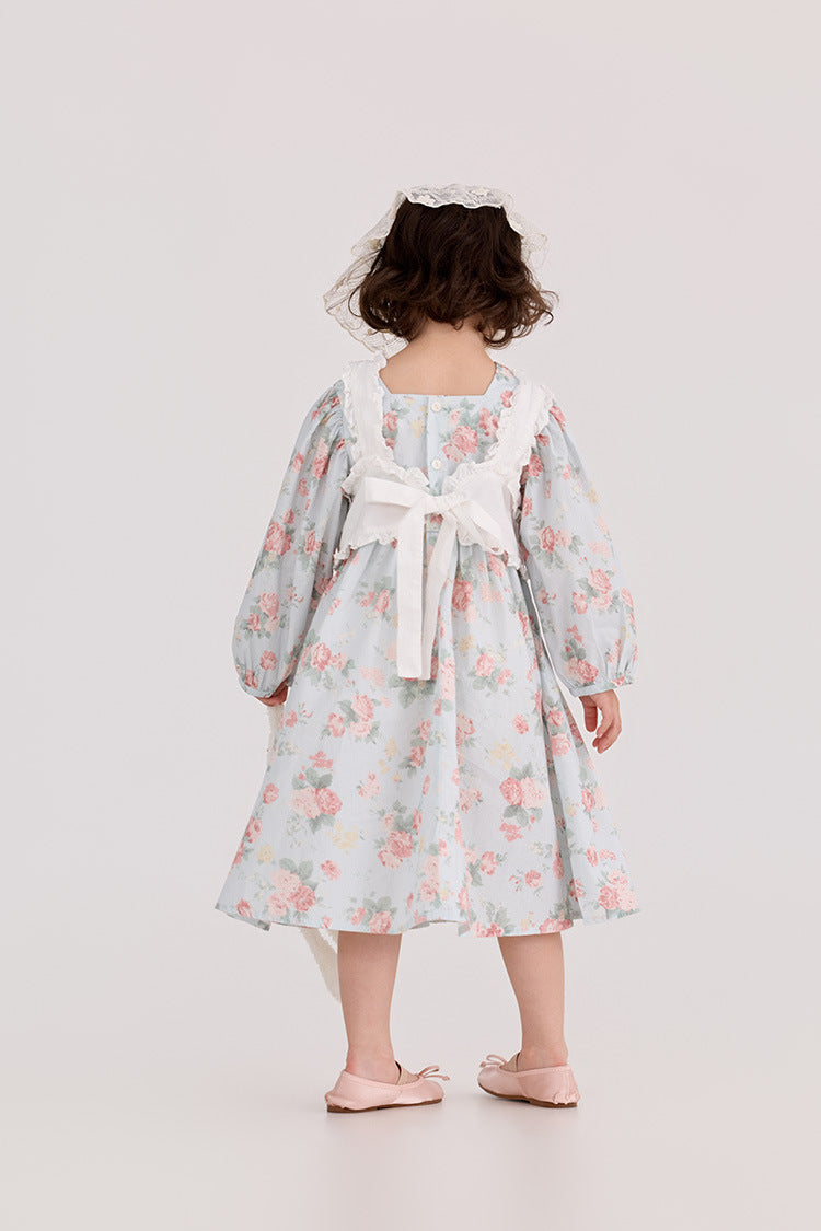 Floral Pattern Crew Neck Doll Dress 小花柄 パフスリーブ ドールワンピース【mh0012385】 HEY BOOBII