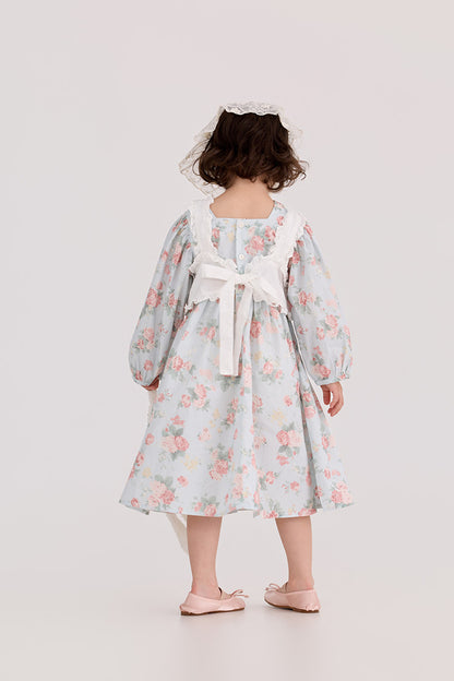 Floral Pattern Crew Neck Doll Dress 小花柄 パフスリーブ ドールワンピース【mh0012385】 HEY BOOBII