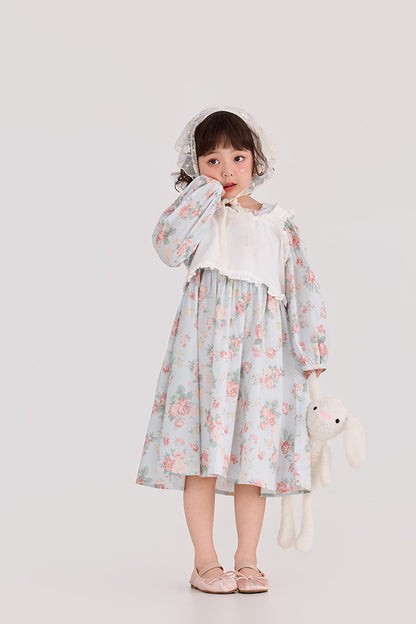 Floral Pattern Crew Neck Doll Dress 小花柄 パフスリーブ ドールワンピース【mh0012385】 HEY BOOBII