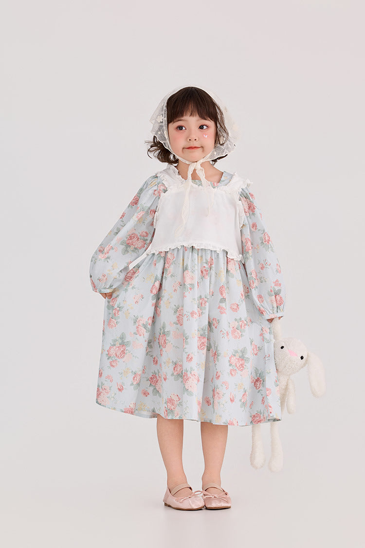 Floral Pattern Crew Neck Doll Dress 小花柄 パフスリーブ ドールワンピース【mh0012385】 HEY BOOBII