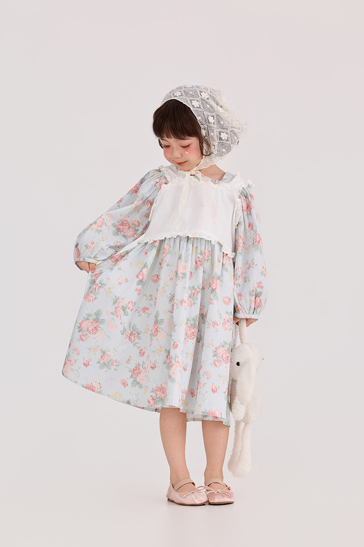 Floral Pattern Crew Neck Doll Dress 小花柄 パフスリーブ ドールワンピース【mh0012385】 HEY BOOBII