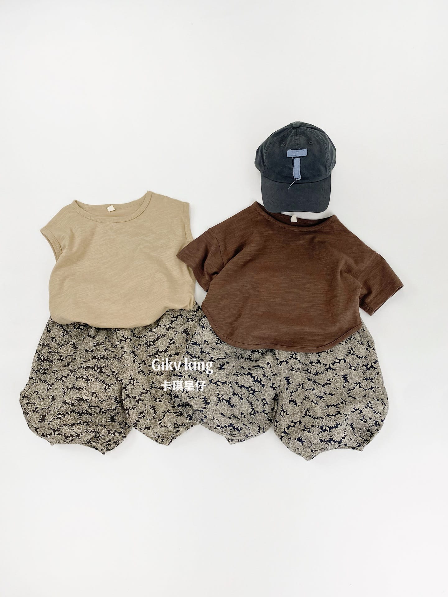 Floral Pattern Suspender Bloomers フラワー サロペットパンツ【mh0013488】 Gikv king サロペットパンツ・サスペンダーパンツ
