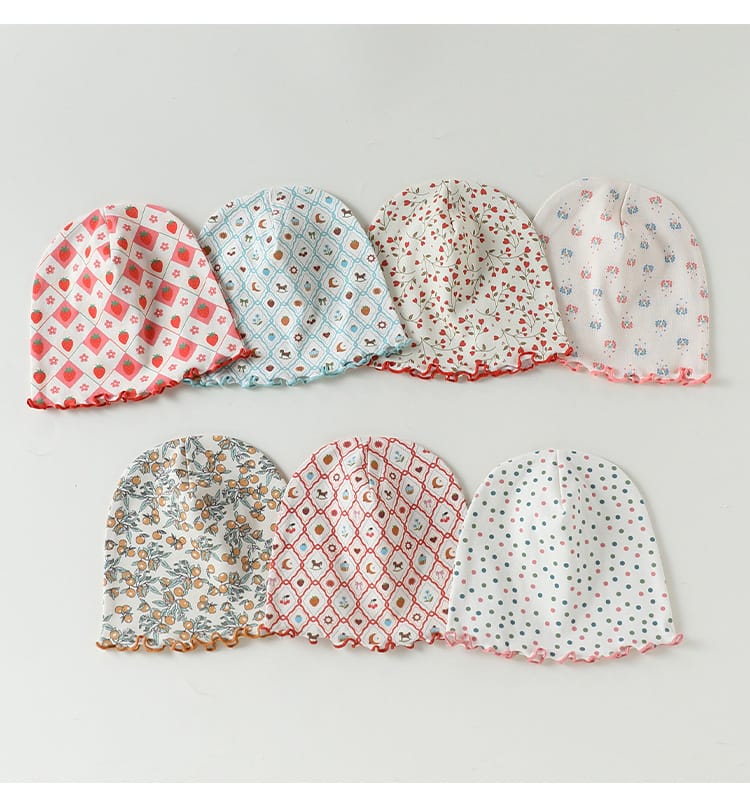 Floral Print Cotton Beanie Hat 花柄 コットン メロウ ベビー帽子【mh0012765】 Beitaoya ベビー用帽子