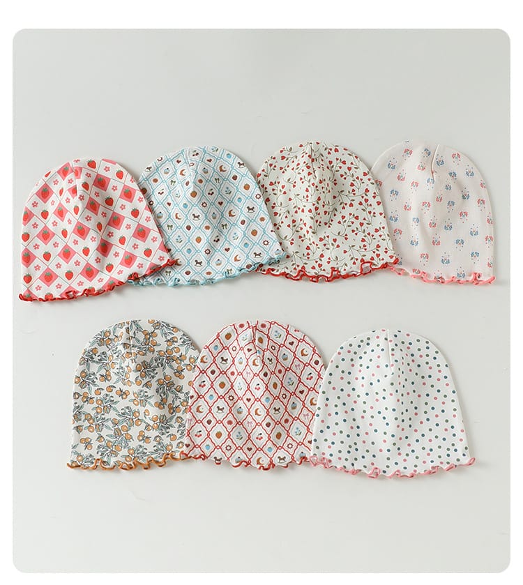 Floral Print Cotton Beanie Hat 花柄 コットン メロウ ベビー帽子【mh0012765】 Beitaoya ベビー用帽子