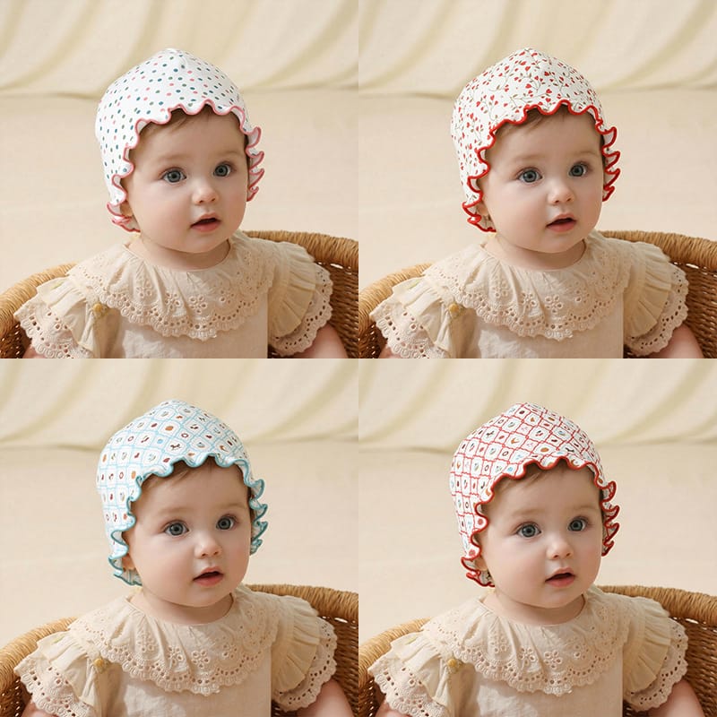 Floral Print Cotton Beanie Hat 花柄 コットン メロウ ベビー帽子【mh0012765】 Beitaoya ベビー用帽子