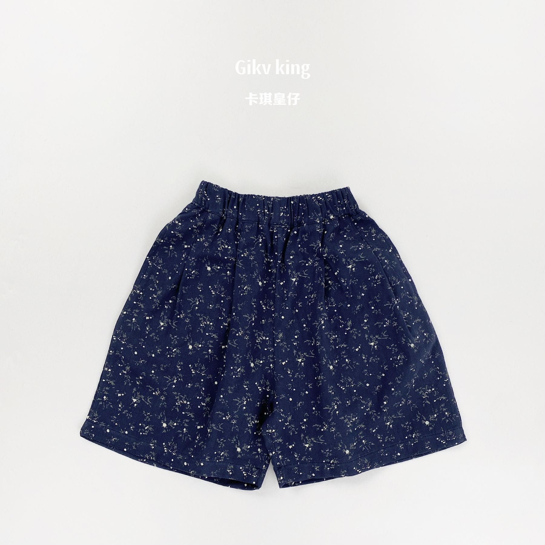 Floral Print Cotton Elastic Waist Shorts 小花柄プリント ハーフパンツ【mh0013480】 Dark Blue / 80cm Gikv king ハーフパンツ・ショートパンツ