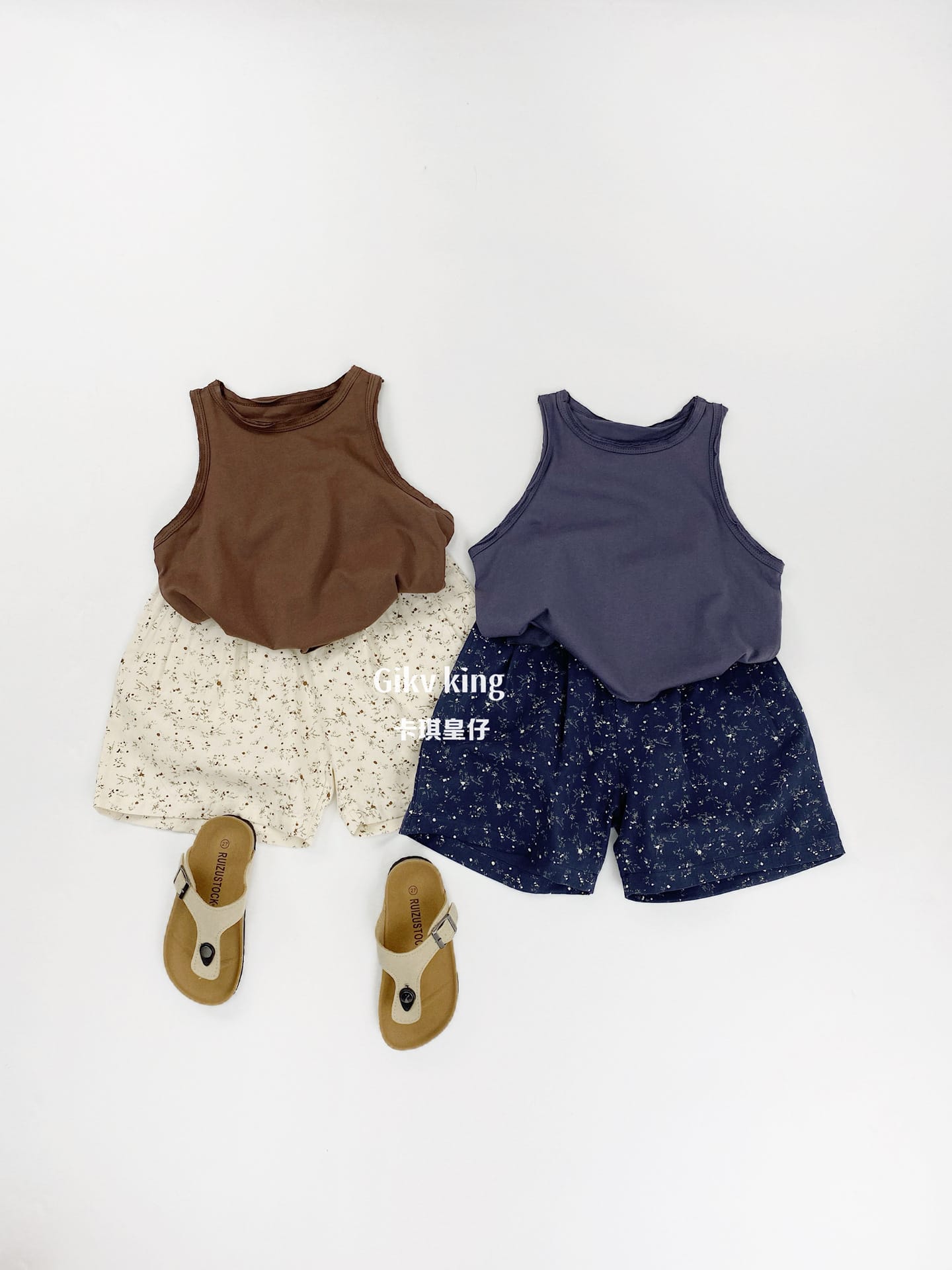 Floral Print Cotton Elastic Waist Shorts 小花柄プリント ハーフパンツ【mh0013480】 Gikv king ハーフパンツ・ショートパンツ
