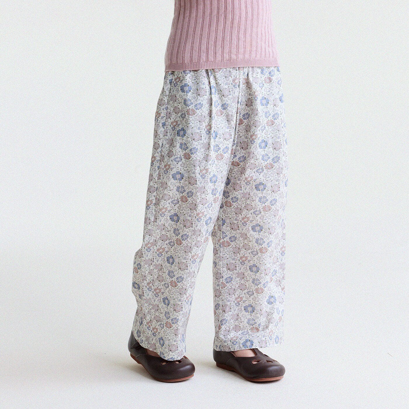 Floral Print Cotton Long Pants ドット柄 ロングパンツ【mh0013169】 Apricot / 90cm yunerma ロングパンツ・スウェットパンツ