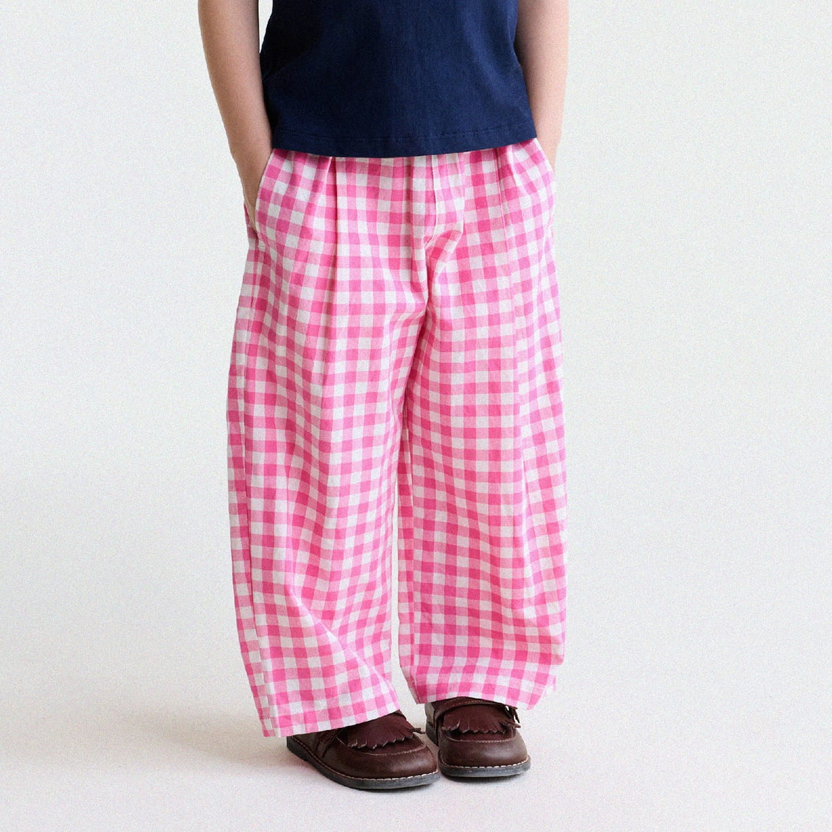 Floral Print Cotton Long Pants ドット柄 ロングパンツ【mh0013169】 Pink / 90cm yunerma ロングパンツ・スウェットパンツ