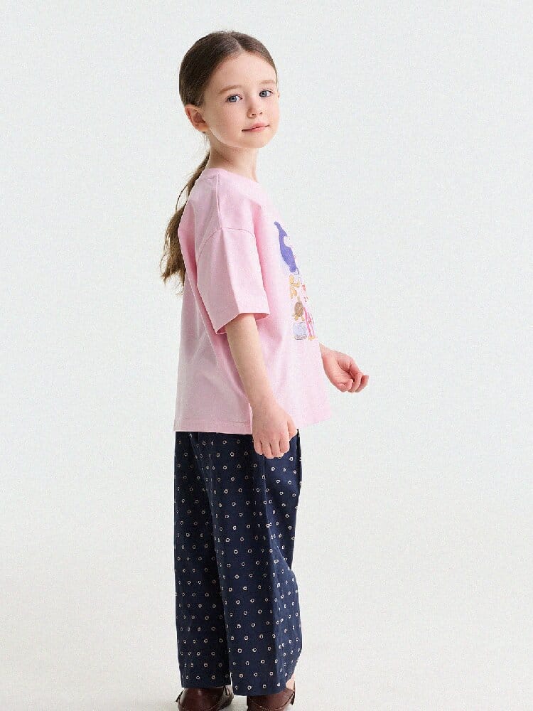 Floral Print Cotton Long Pants ドット柄 ロングパンツ【mh0013169】 yunerma ロングパンツ・スウェットパンツ