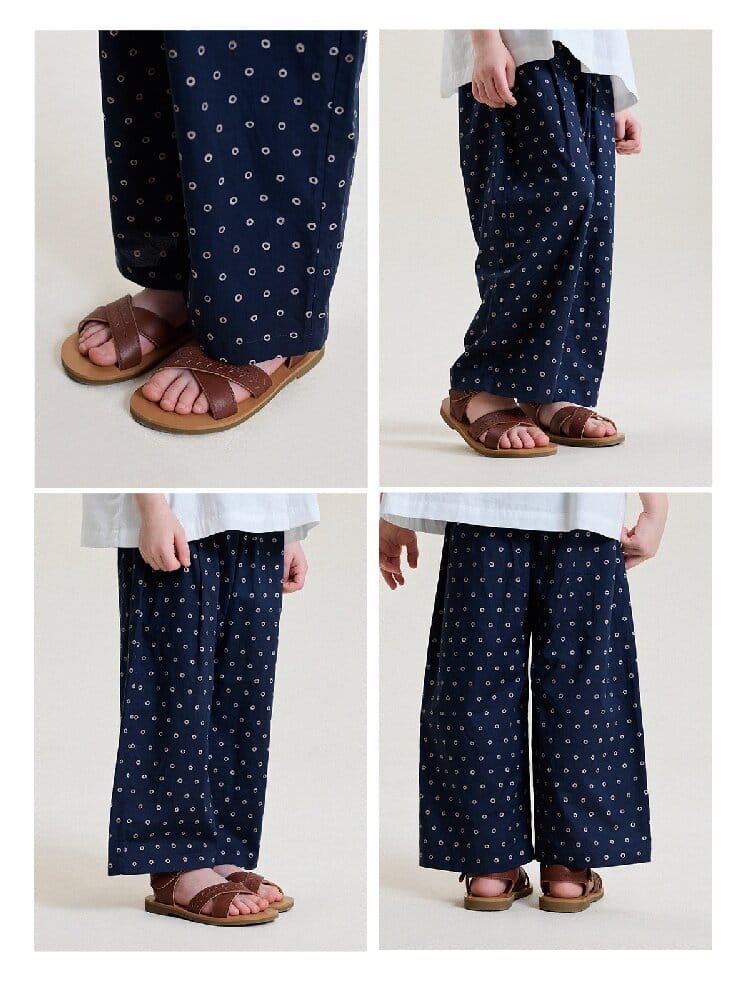 Floral Print Cotton Long Pants ドット柄 ロングパンツ【mh0013169】 yunerma ロングパンツ・スウェットパンツ