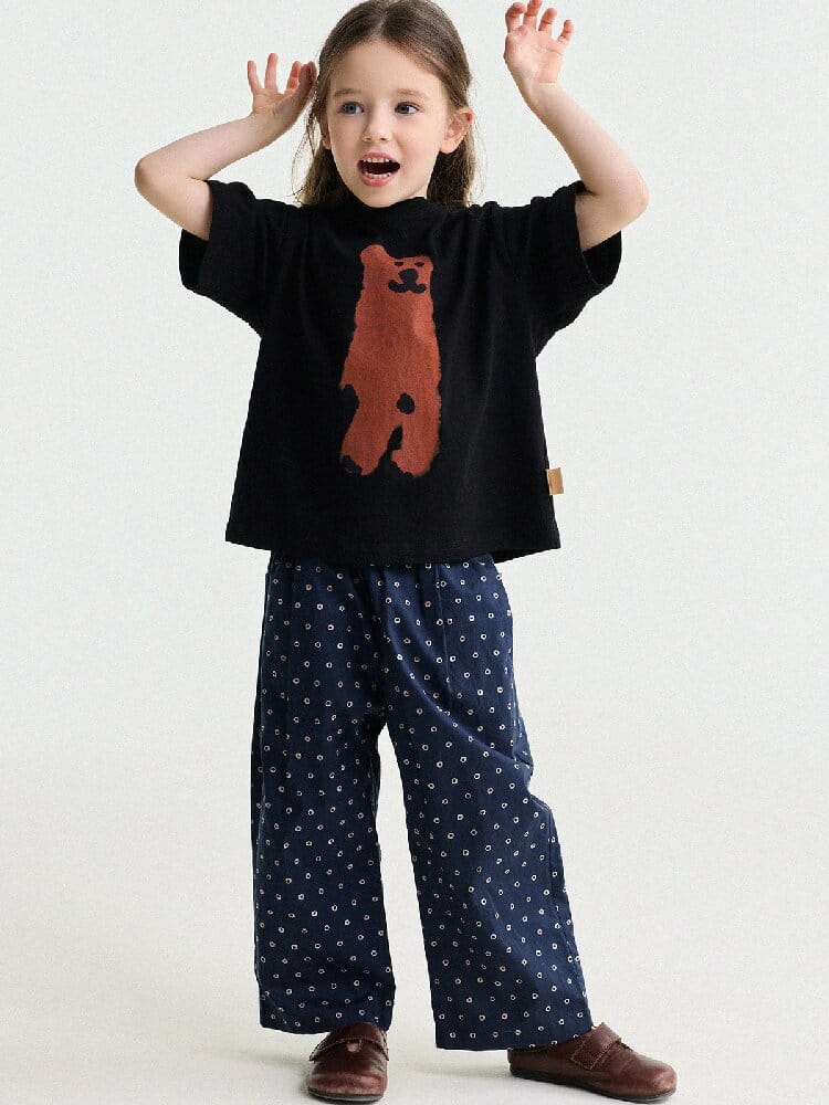 Floral Print Cotton Long Pants ドット柄 ロングパンツ【mh0013169】 yunerma ロングパンツ・スウェットパンツ