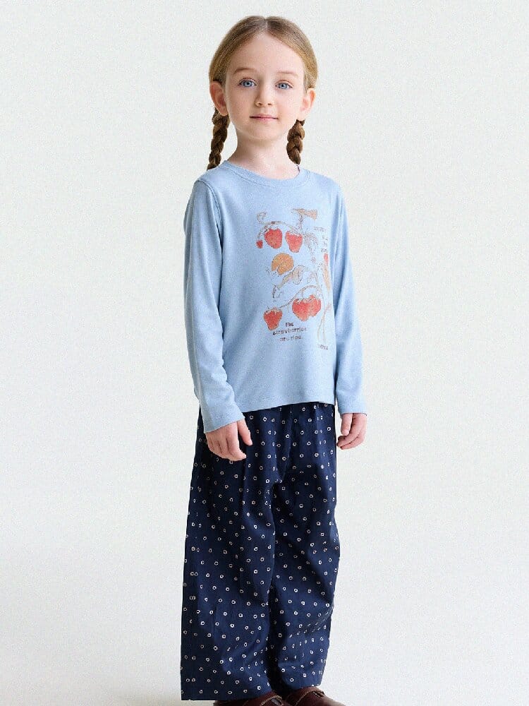 Floral Print Cotton Long Pants ドット柄 ロングパンツ【mh0013169】 yunerma ロングパンツ・スウェットパンツ