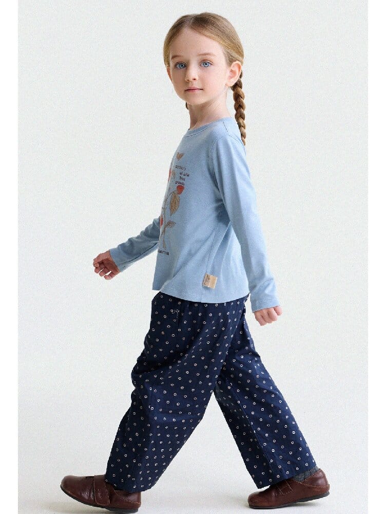 Floral Print Cotton Long Pants ドット柄 ロングパンツ【mh0013169】 yunerma ロングパンツ・スウェットパンツ