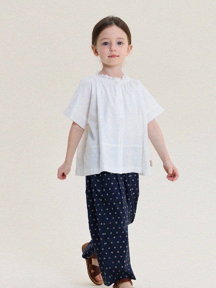 Floral Print Cotton Long Pants ドット柄 ロングパンツ【mh0013169】 yunerma ロングパンツ・スウェットパンツ
