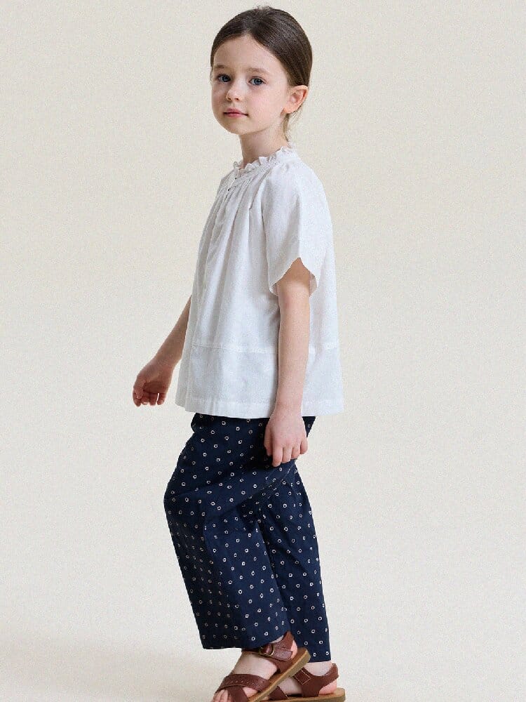 Floral Print Cotton Long Pants ドット柄 ロングパンツ【mh0013169】 yunerma ロングパンツ・スウェットパンツ