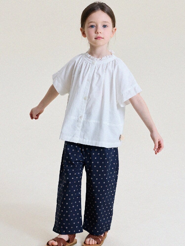 Floral Print Cotton Long Pants ドット柄 ロングパンツ【mh0013169】 yunerma ロングパンツ・スウェットパンツ