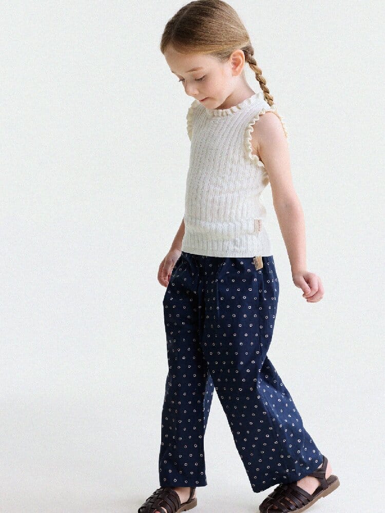 Floral Print Cotton Long Pants ドット柄 ロングパンツ【mh0013169】 yunerma ロングパンツ・スウェットパンツ
