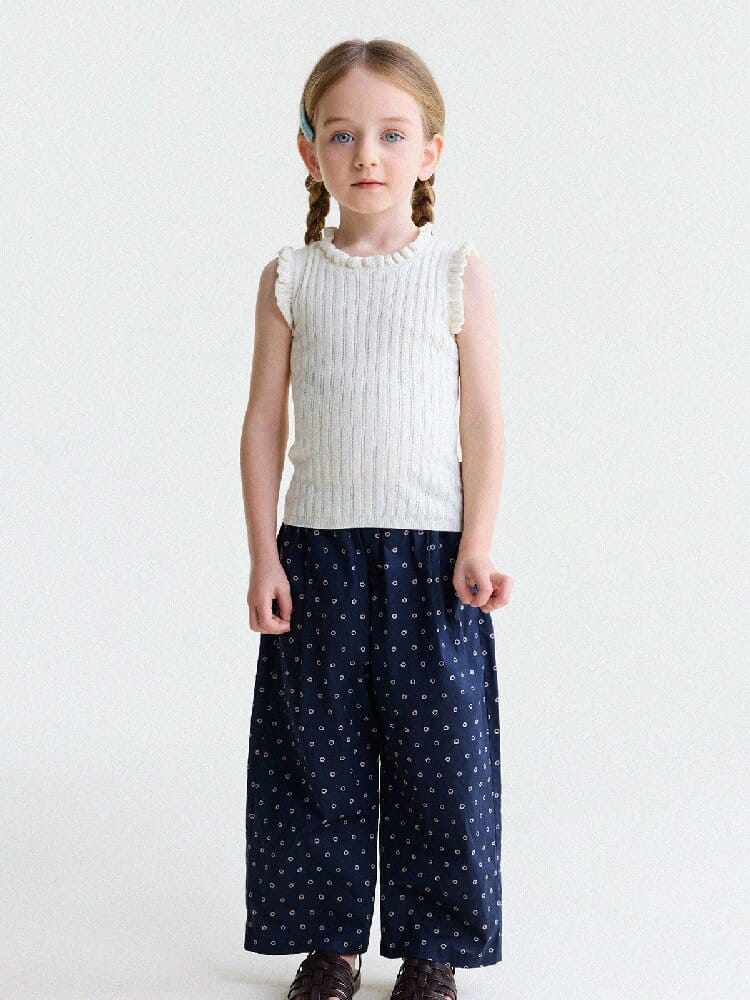 Floral Print Cotton Long Pants ドット柄 ロングパンツ【mh0013169】 yunerma ロングパンツ・スウェットパンツ