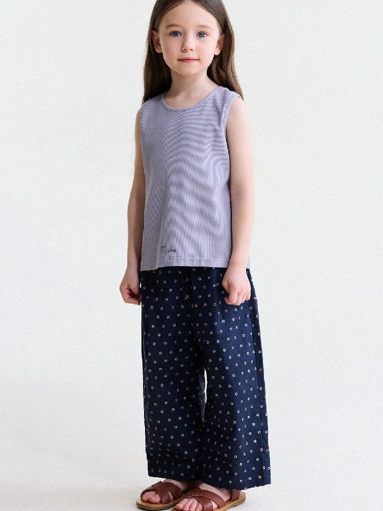 Floral Print Cotton Long Pants ドット柄 ロングパンツ【mh0013169】 yunerma ロングパンツ・スウェットパンツ