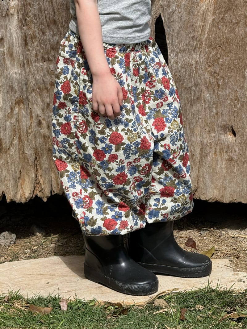 Floral Print Elastic Waist Pants 小花柄 ロングパンツ【mh0012794】 Chengle ロングパンツ・スウェットパンツ