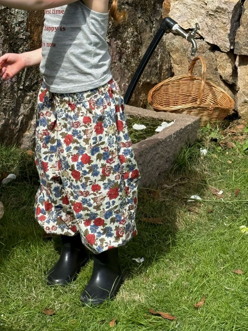 Floral Print Elastic Waist Pants 小花柄 ロングパンツ【mh0012794】 Chengle ロングパンツ・スウェットパンツ