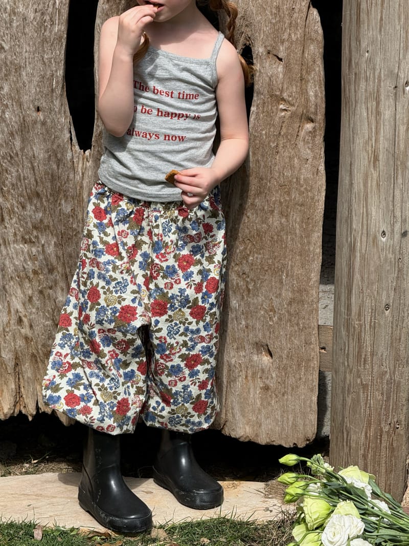 Floral Print Elastic Waist Pants 小花柄 ロングパンツ【mh0012794】 Chengle ロングパンツ・スウェットパンツ