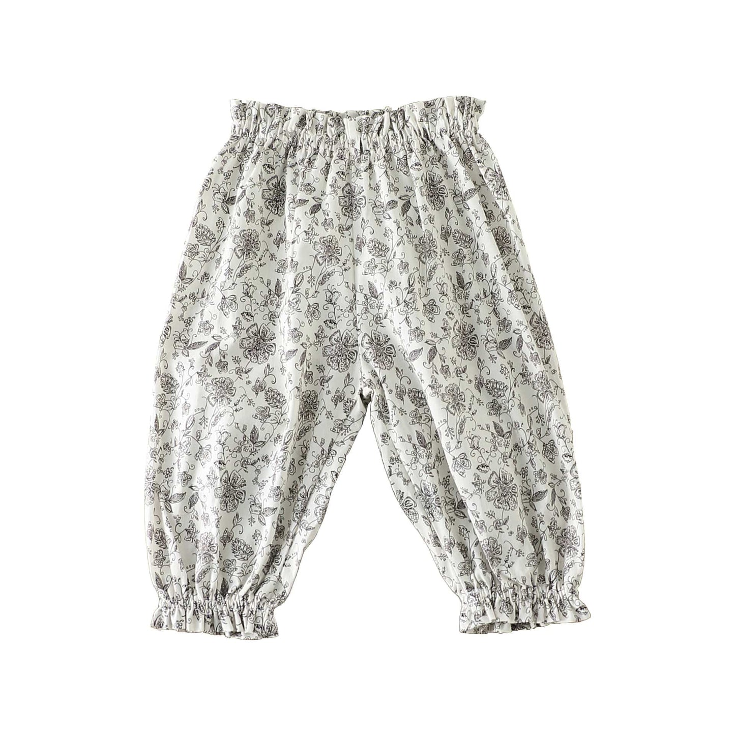 Floral Print Ruffle Cotton Pants フラワー ロングパンツ【mh0013606】 Beitaoya ロングパンツ・スウェットパンツ
