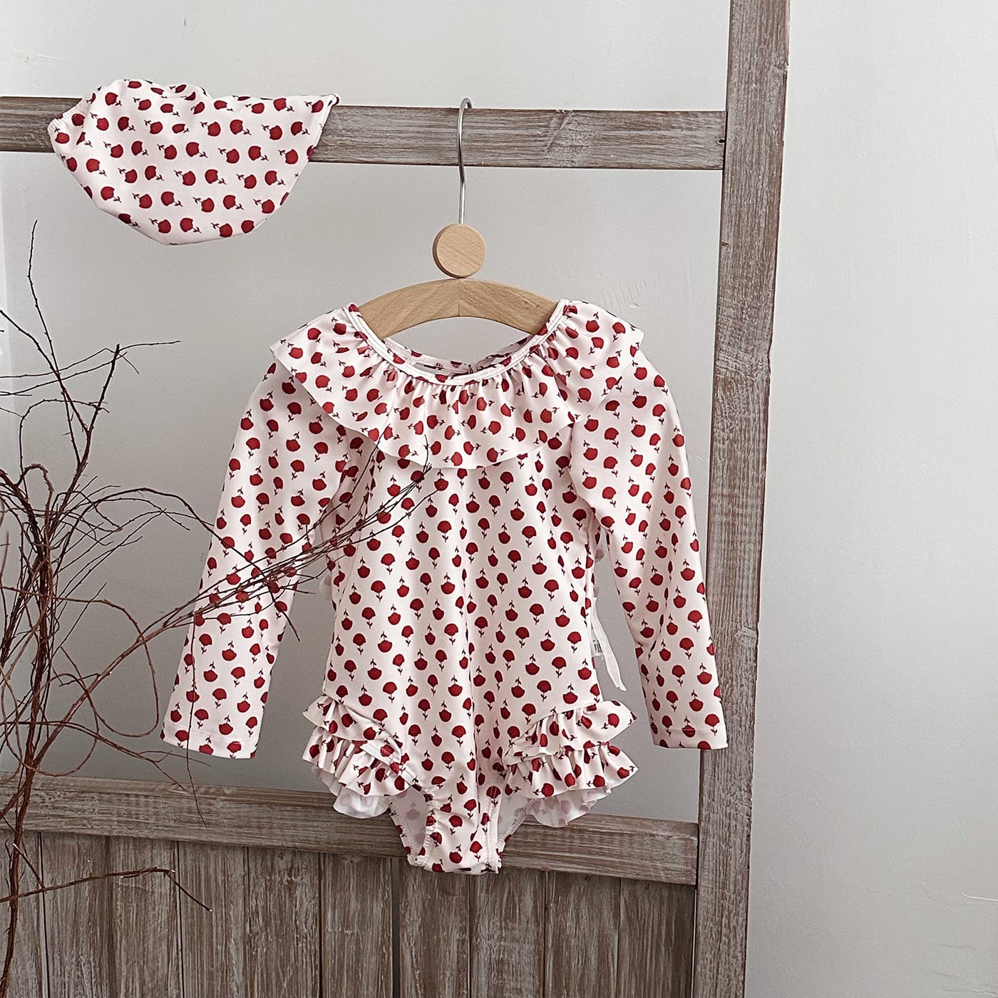 Floral Print Ruffle Swimwear フラワー ワンピース ビキニ 水着【mh0013328】 One-piece swimsuit / 90cm mamahalo kids ベビー用水着